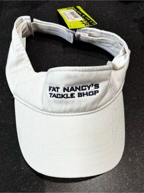 NWT Fat Nancy's Tackle Shop White Visor